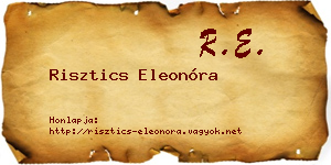 Risztics Eleonóra névjegykártya